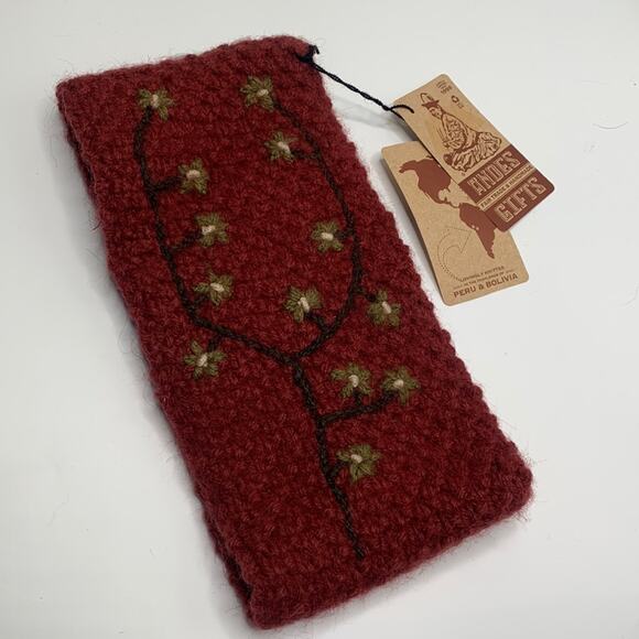 Andes Gifts Handmade in Peru Knit Fleece Lined Floral Head Band New with Tag - Picture 1 of 9
